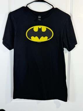 Gildan Batman Classic Logo Graphic T-Shirt Black Size Small